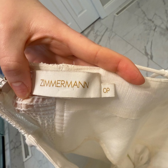 Zimmermann Wonderland Appliquéd Midi Corset Dress in White Petal 0P - Picture 4 of 4